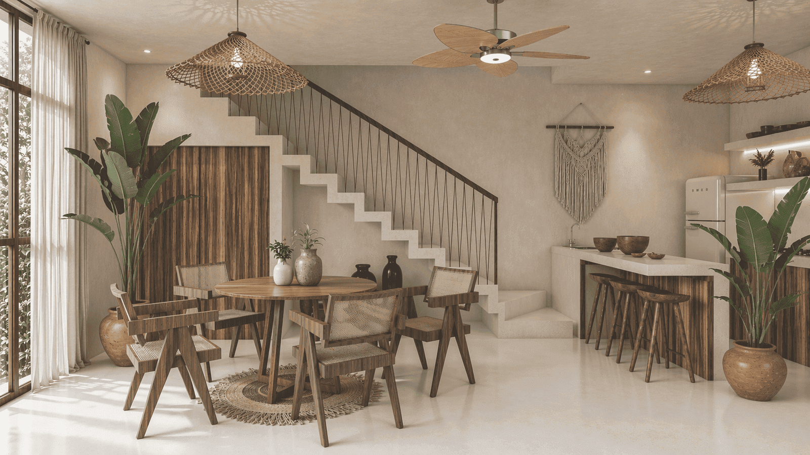 Diseño de sala renderizado de servicio en CDMX